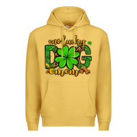 Antique Gold One lucky dog mom St. Patrick's Premium Hoodie - OliviaCreatesArt