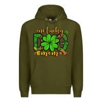 Army Green One lucky dog mom St. Patrick's Premium Hoodie - OliviaCreatesArt