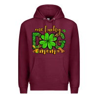 Burgundy One lucky dog mom St. Patrick's Premium Hoodie - OliviaCreatesArt