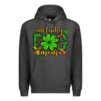 Charcoal Heather One lucky dog mom St. Patrick's Premium Hoodie - OliviaCreatesArt