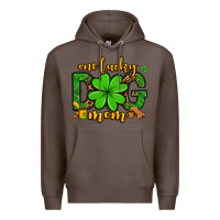 Coffee One lucky dog mom St. Patrick's Premium Hoodie - OliviaCreatesArt