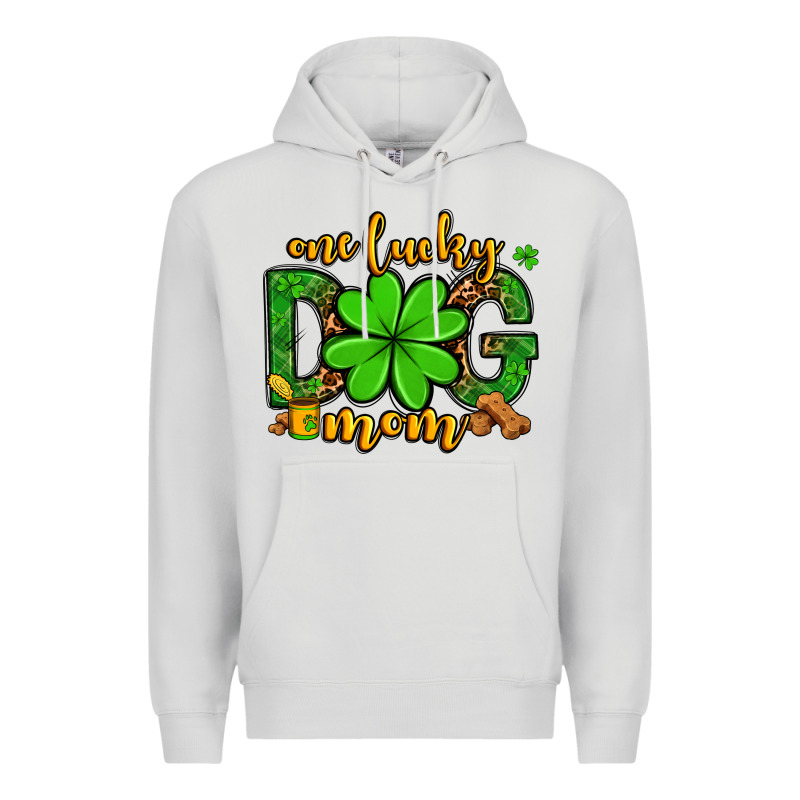 One Lucky Dog Mom St. Patrick's Premium Hoodie by OliviaCreatesArt | Teevron
