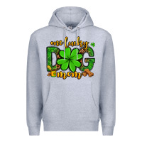 Heather Grey One lucky dog mom St. Patrick's Premium Hoodie - OliviaCreatesArt