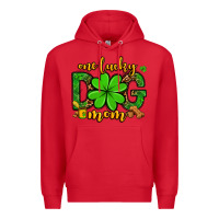 Red One lucky dog mom St. Patrick's Premium Hoodie - OliviaCreatesArt