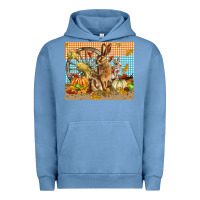Pigment Pebble Blue fall rabbit  mousepad Urban Hoodie - LillyAllenDesigns