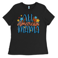 Black all american mama Ladies Tee - MaliasSmallBusiness