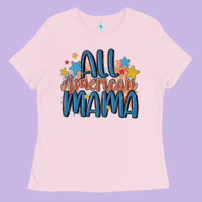 All American Mama Ladies Tee Designed By Maliassmallbusiness