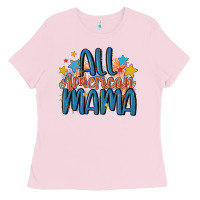 Bubblegum Pink all american mama Ladies Tee - MaliasSmallBusiness