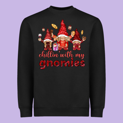 Chilling With My Gnomies Valentine's Day Heavyweight Sweatshirt Designed By Howdyjamesfarm