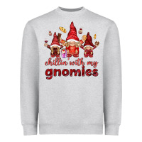 Heather Grey Chilling with my gnomies Valentine's Day Heavyweight Sweatshirt - HowdyJamesFarm