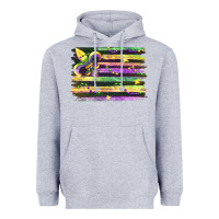 Heather Grey mardi gras Heavyweight Hoodie - FaDigitalArtStudio