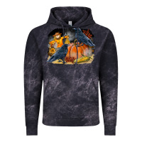 Cloud Black Fall Background With Crow Vintage Hoodie - LillyAllenDesigns