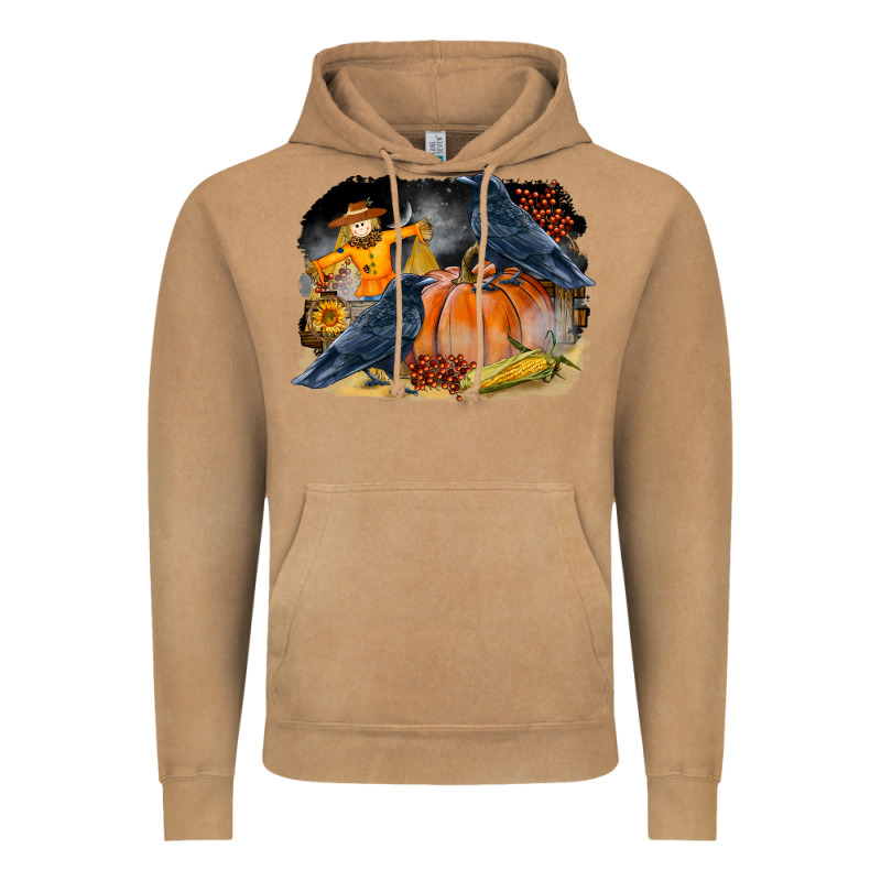 Fall Background With Crow Vintage Hoodie by LillyAllenDesigns | Teevron