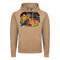 Vintage Coffee Fall Background With Crow Vintage Hoodie - LillyAllenDesigns