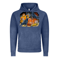 Vintage Denim Fall Background With Crow Vintage Hoodie - LillyAllenDesigns