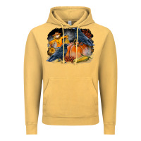 Vintage Mustard Fall Background With Crow Vintage Hoodie - LillyAllenDesigns