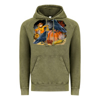 Vintage Olive Fall Background With Crow Vintage Hoodie - LillyAllenDesigns