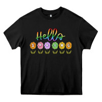 Black hello spring Heavy Core Tee - MaliasSmallBusiness