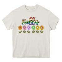 Cream hello spring Heavy Core Tee - MaliasSmallBusiness