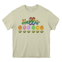 Mossy hello spring Heavy Core Tee - MaliasSmallBusiness