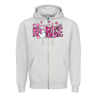 Dove Grey nurse pink christmas Zipper Hoodie - OliviaCreatesArt