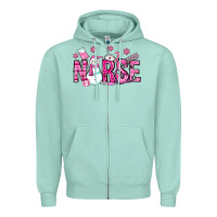 Seafoam nurse pink christmas Zipper Hoodie - OliviaCreatesArt