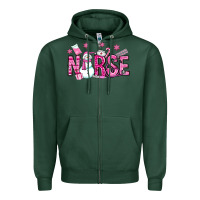 Nurse Pink Christmas Zipper Hoodie | Teevron