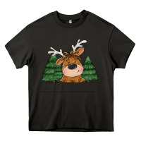 Asphalt Personalized Christmas deer Heavy Core Tee - MaliasSmallBusiness