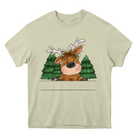 Mossy Personalized Christmas deer Heavy Core Tee - MaliasSmallBusiness