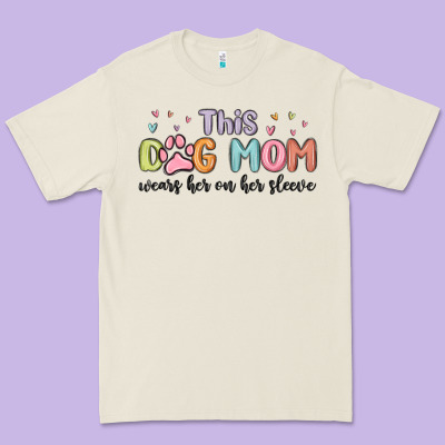 This Dog Mom Wears Her Heart On Her Sleeve Premium Tee Designed By Maliassmallbusiness