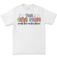 White this dog mom wears her heart on her sleeve Premium Tee - MaliasSmallBusiness
