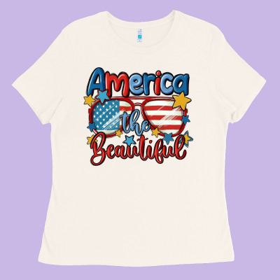 America The Beautiful Ladies Tee Designed By Maliassmallbusiness