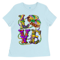 Baby Blue mardi gras love with king cake Ladies Tee - RanaPortraitStore