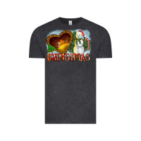Vintage Black Christmas Snowman Vintage Tee - LillyAllenDesigns