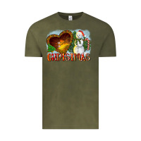 Vintage Olive Christmas Snowman Vintage Tee - LillyAllenDesigns