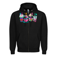 Black tie dye coffee cups Zipper Hoodie - OliviaCreatesArt