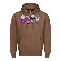 Chestnut tie dye coffee cups Zipper Hoodie - OliviaCreatesArt