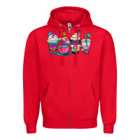 Red tie dye coffee cups Zipper Hoodie - OliviaCreatesArt