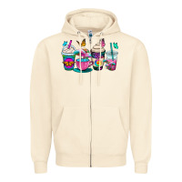 Sandshell tie dye coffee cups Zipper Hoodie - OliviaCreatesArt
