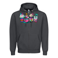 Smoke tie dye coffee cups Zipper Hoodie - OliviaCreatesArt