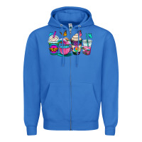 True Royal tie dye coffee cups Zipper Hoodie - OliviaCreatesArt