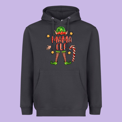 Mama Elf Heavyweight Hoodie Designed By Fadigitalartstudio