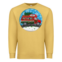 Antique Gold santa claus with retro van  christmas ornament Premium Sweatshirt - BundleAndBundleShop