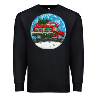 Black santa claus with retro van  christmas ornament Premium Sweatshirt - BundleAndBundleShop