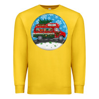 Lemon santa claus with retro van  christmas ornament Premium Sweatshirt - BundleAndBundleShop