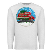 Oatmeal Heather santa claus with retro van  christmas ornament Premium Sweatshirt - BundleAndBundleShop