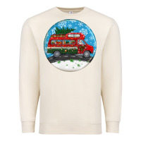 Sandshell santa claus with retro van  christmas ornament Premium Sweatshirt - BundleAndBundleShop