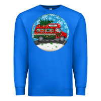 True Royal santa claus with retro van  christmas ornament Premium Sweatshirt - BundleAndBundleShop