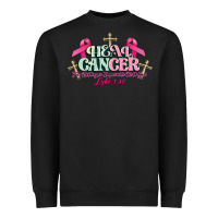 Black Heal Cancer Luke 1:37 cross Cancer Awareness Heavyweight Sweatshirt - HowdyJamesFarm