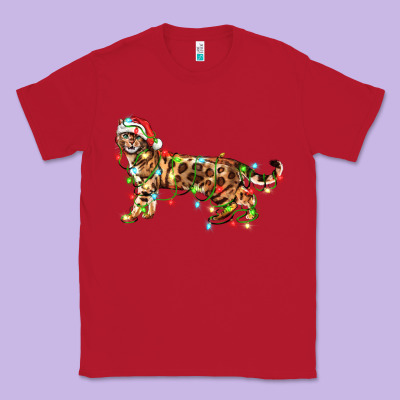 Christmas Bengal Cat Classic Tee Designed By Lillyallendesigns